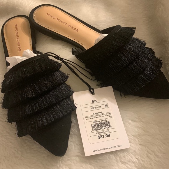 Who What Wear Black Annie Sandals - Picture 1 of 4